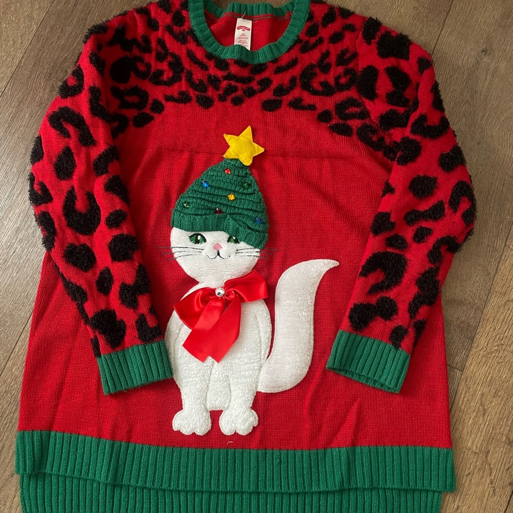 Christmas sweater, Cat Christmas sweater , Ugly Christmas sweater, 14x, 0x